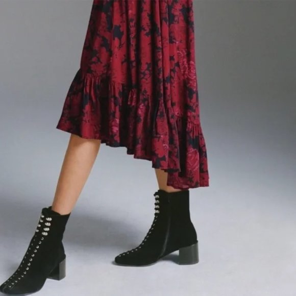 Anthropologie Let Me Be Sharlene Midi Floral Tiered Dress 4 - Picture 4 of 12